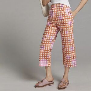 Anthropologie gingham pants sz M